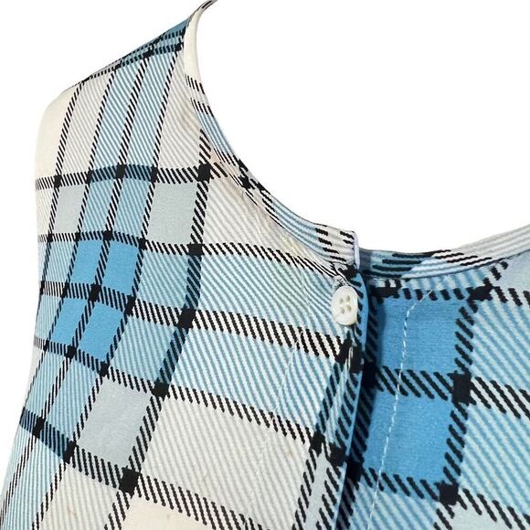 Joie Silk Shirt Medium Multi Color Plaid Buttons Up Roll Tab Sleeves - Picture 3 of 15